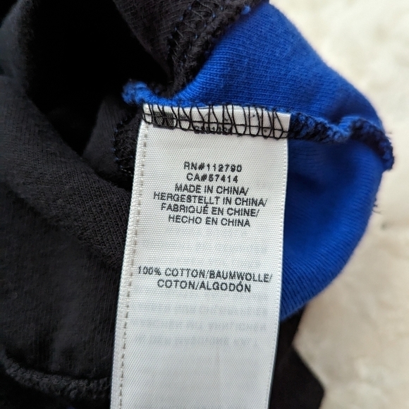 True RELIGION kids black & blue colour block long sleeve crew neck 5 - Picture 6 of 7